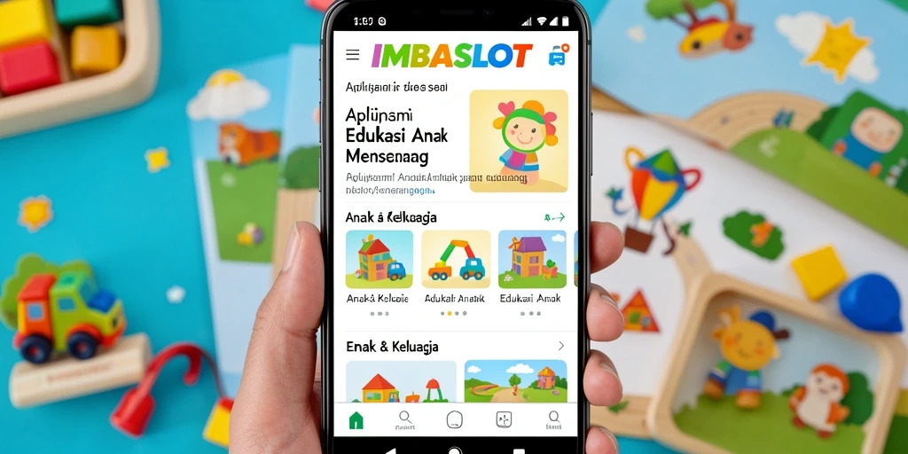 Antarmuka aplikasi IMBASLOT yang menarik dan interaktif untuk anak-anak.