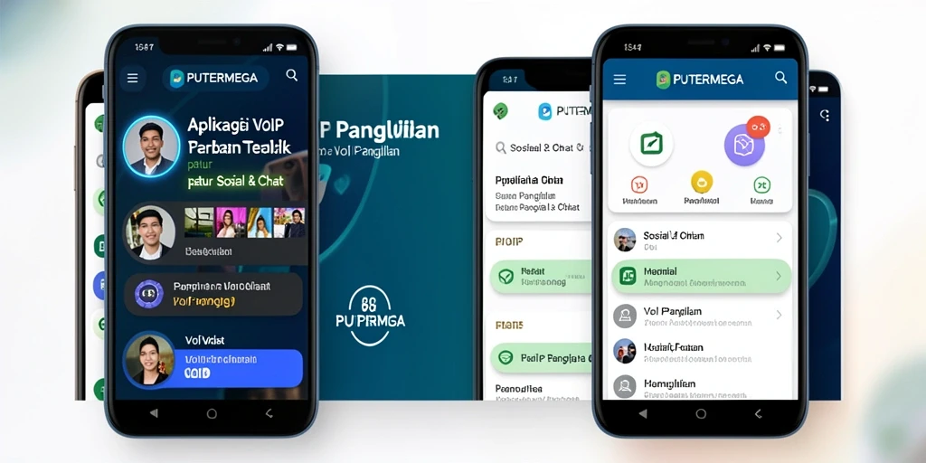 Tampilan antarmuka pengguna PUTERMEGA saat melakukan panggilan VoIP.