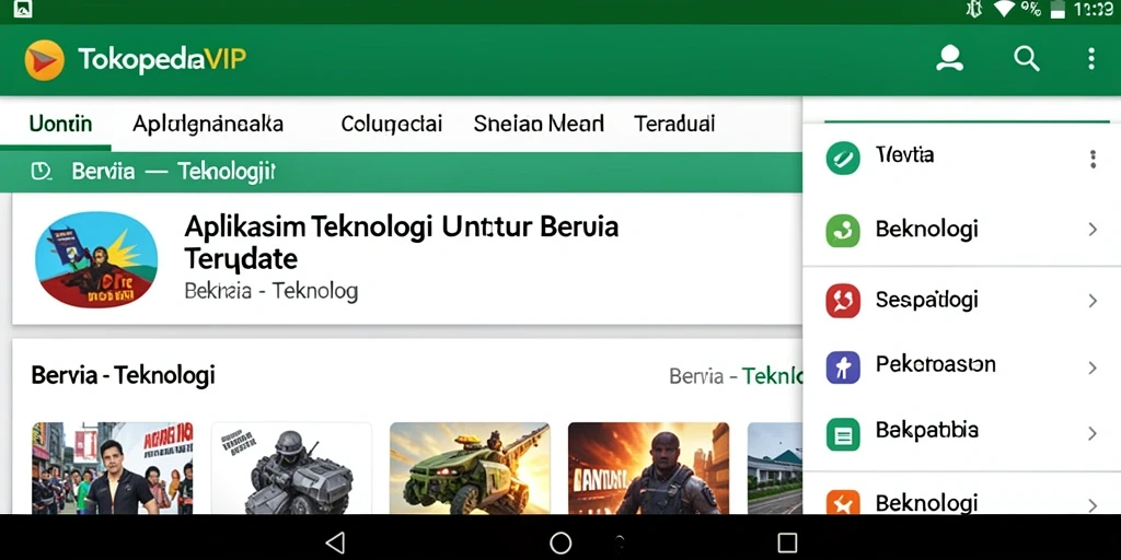 Tampilan antarmuka TOKOPEDIAVIP yang modern dan informatif.